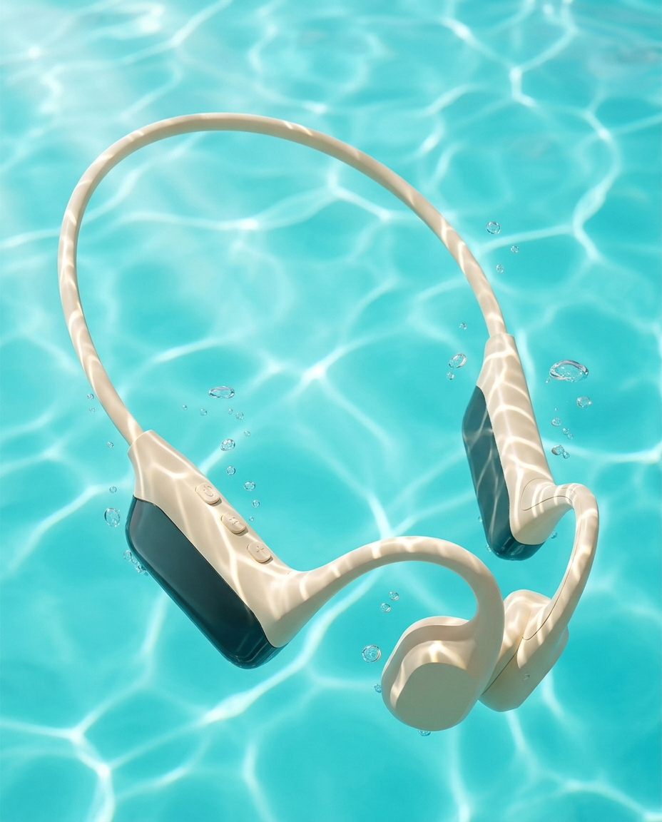 Vandtætte svømmehovedtelefoner | 32GB MP3 Bluetooth IPX8