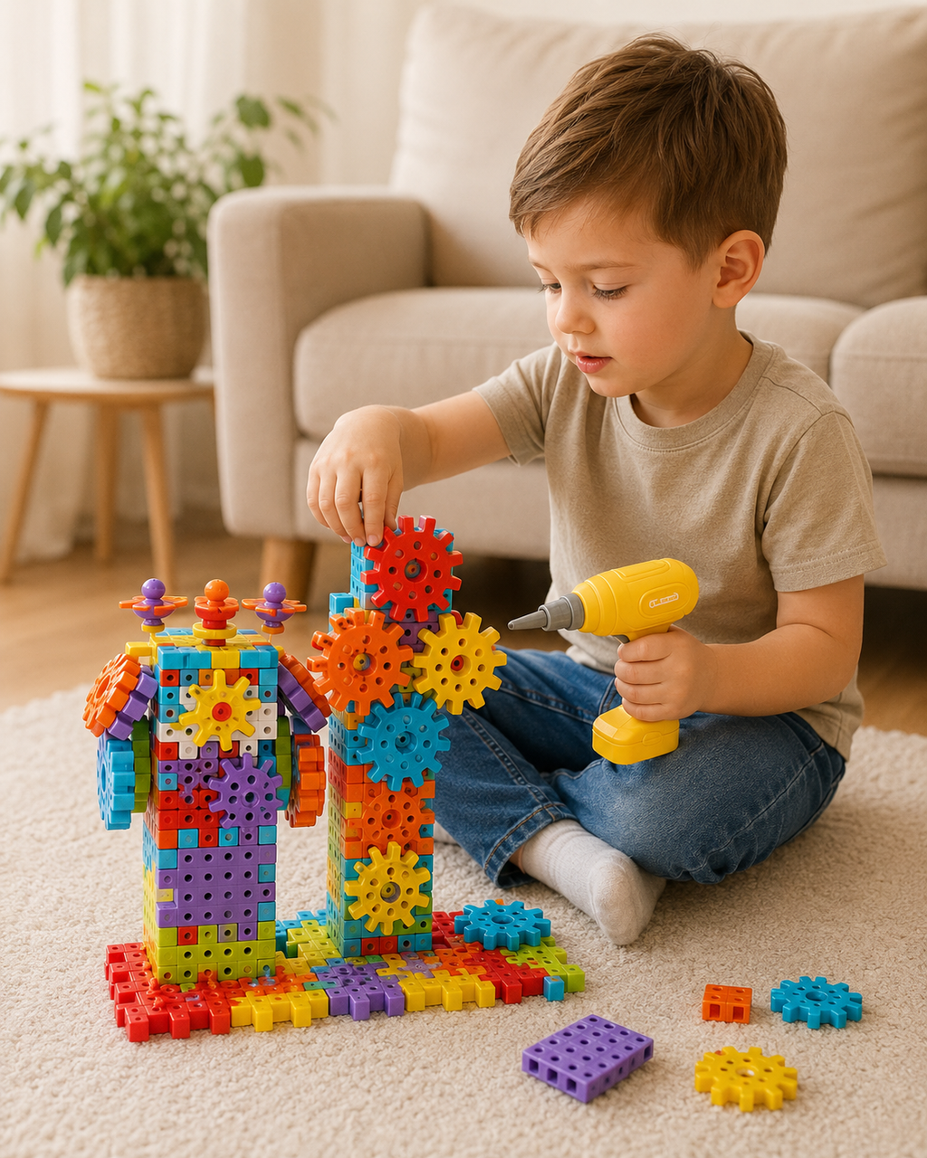 Gearo | Montessori 3D-tandhjul og puslespilsbyggesæt