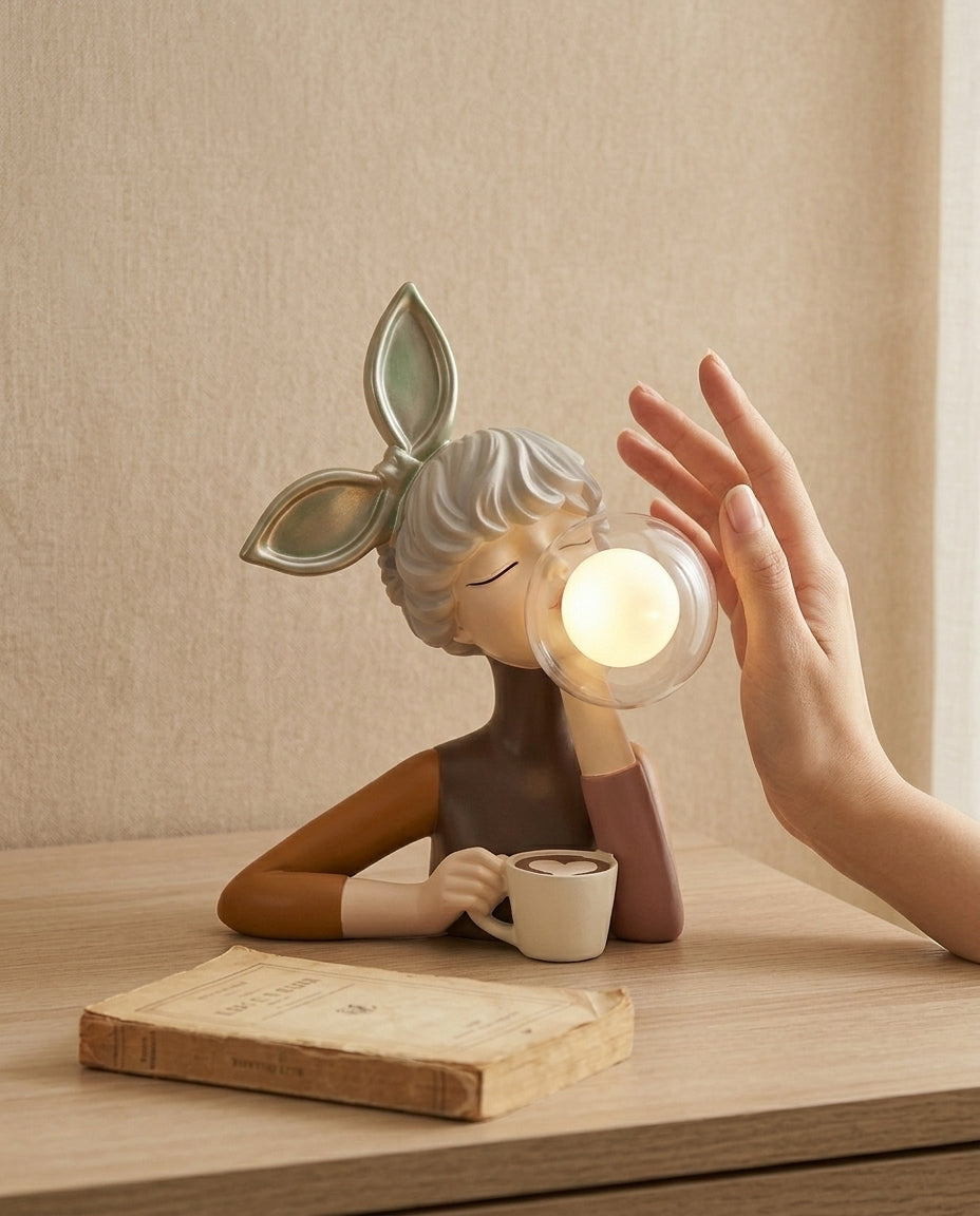 Tyggegummi-figurlampe | Skulpturel dekorativ bordlampe