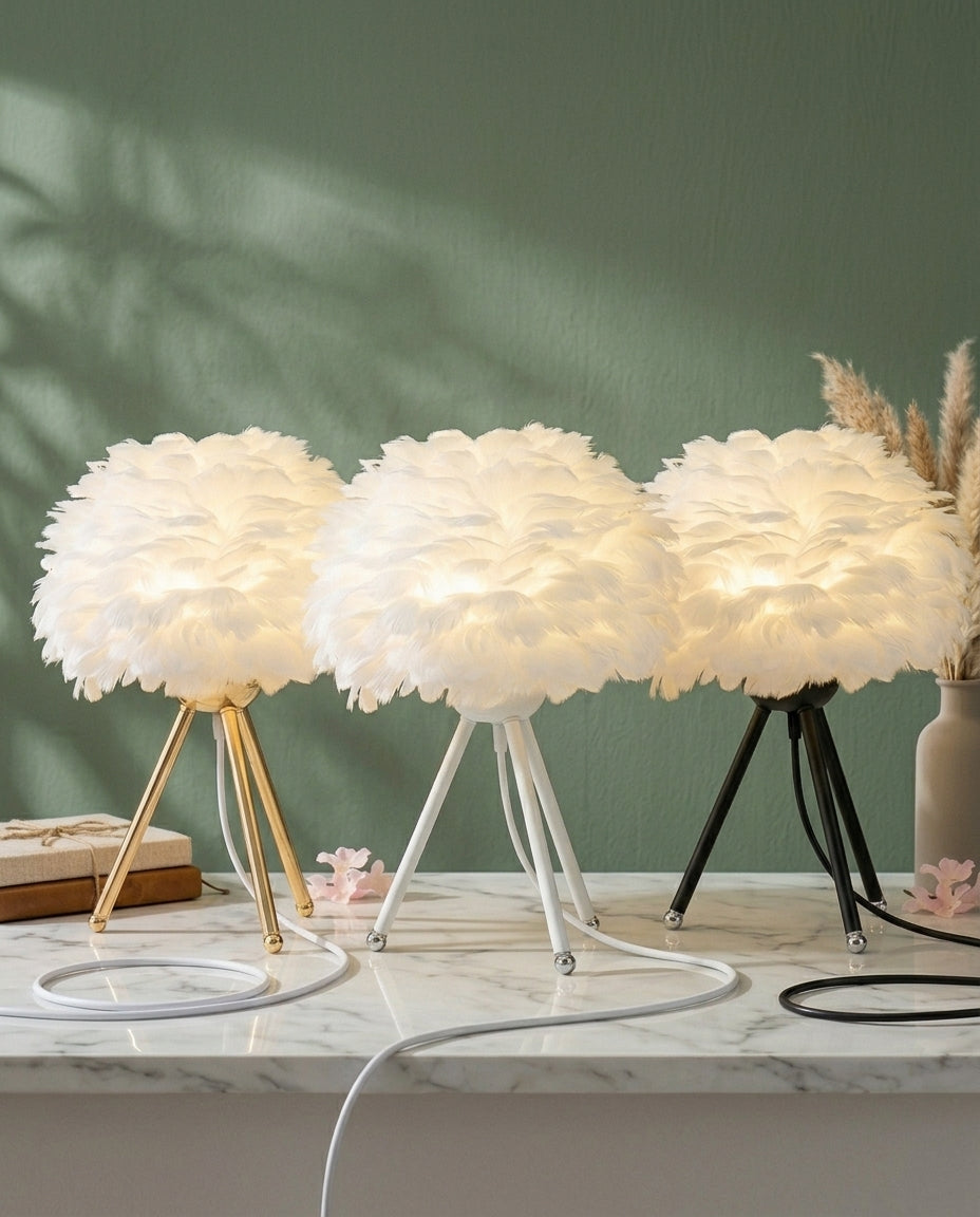 Fjerlampe | Plume – Bordlampe med Stativ