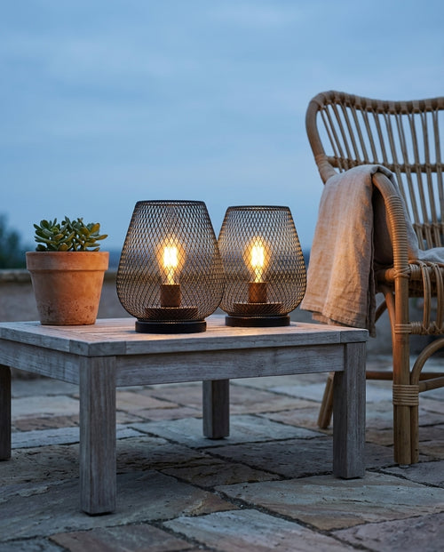 Bordlampe i netdesign 2-pak | Matsort Vintagelys