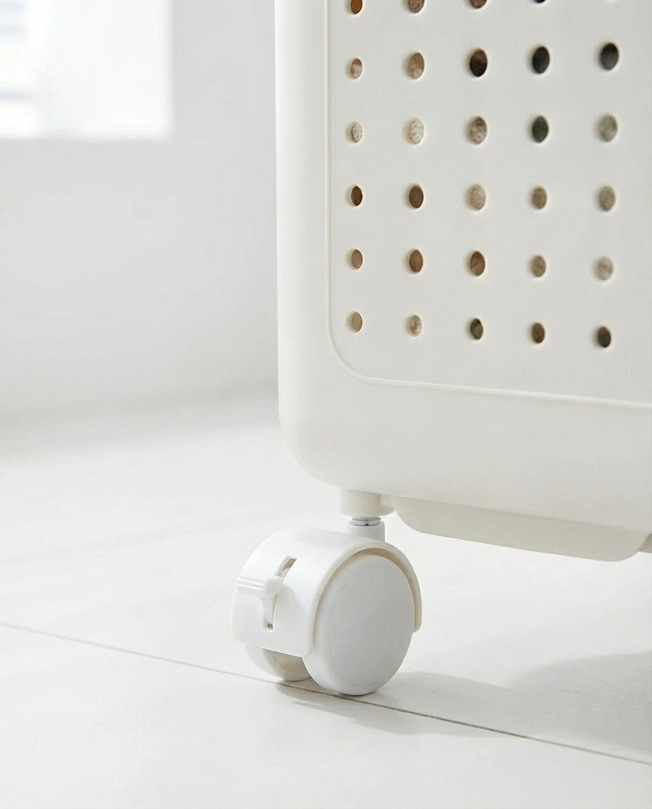 Foldbar vasketøjskurv med hjul | RollFold