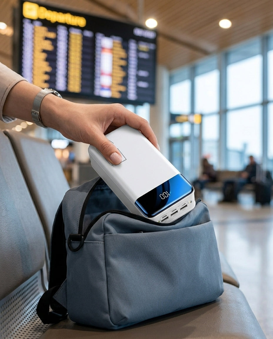 50.000 mAh powerbank | Hurtig opladning – Mobil, tablet & laptop