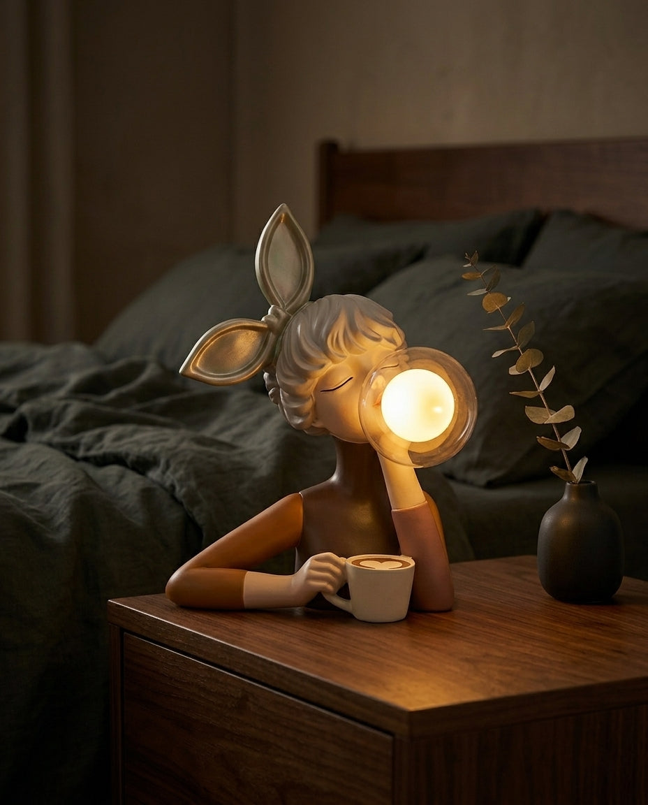 Tyggegummi-figurlampe | Skulpturel dekorativ bordlampe