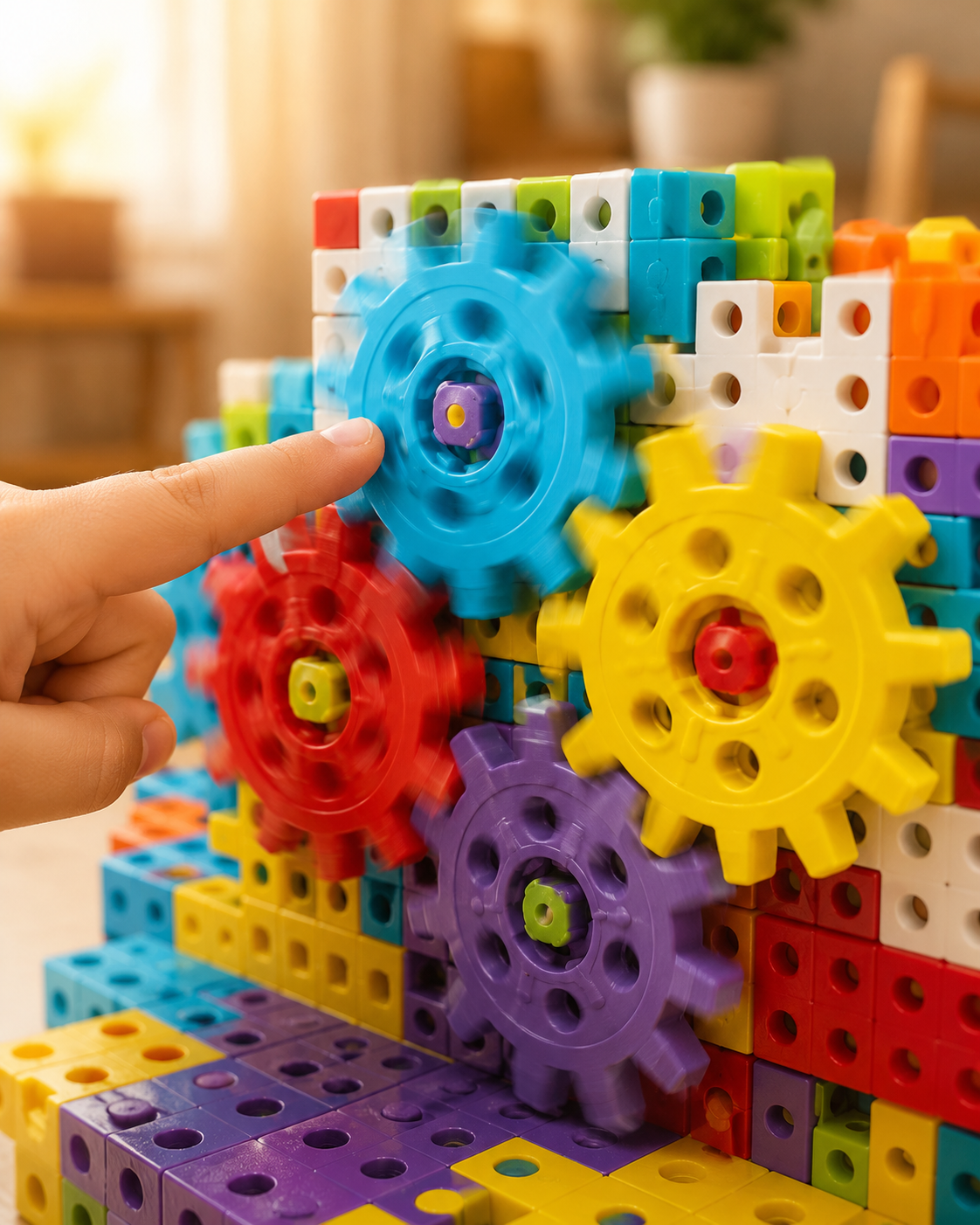 Gearo | Montessori 3D-tandhjul og puslespilsbyggesæt