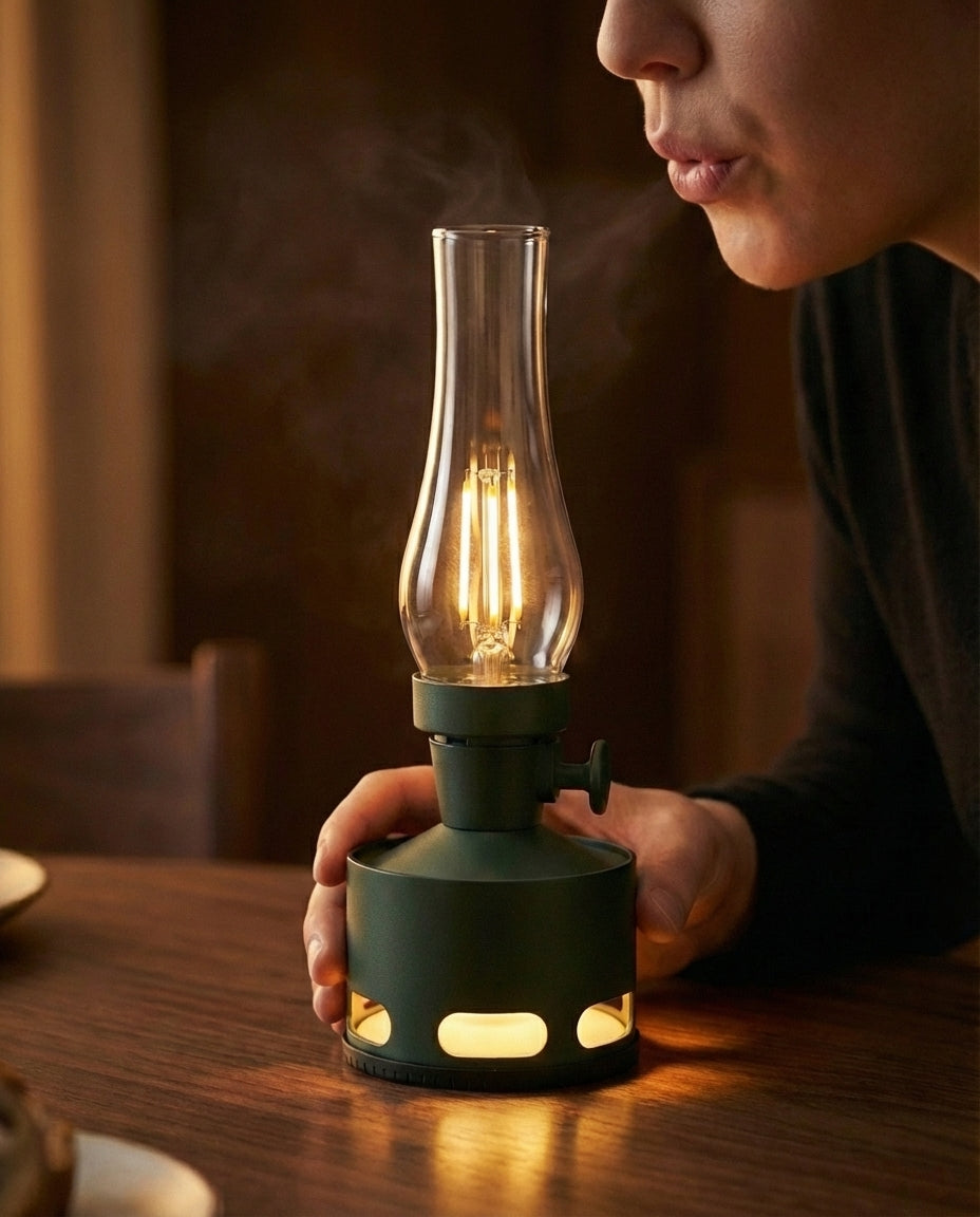 Genopladelig Vintage LED-lygte – WickGlow | USB-C