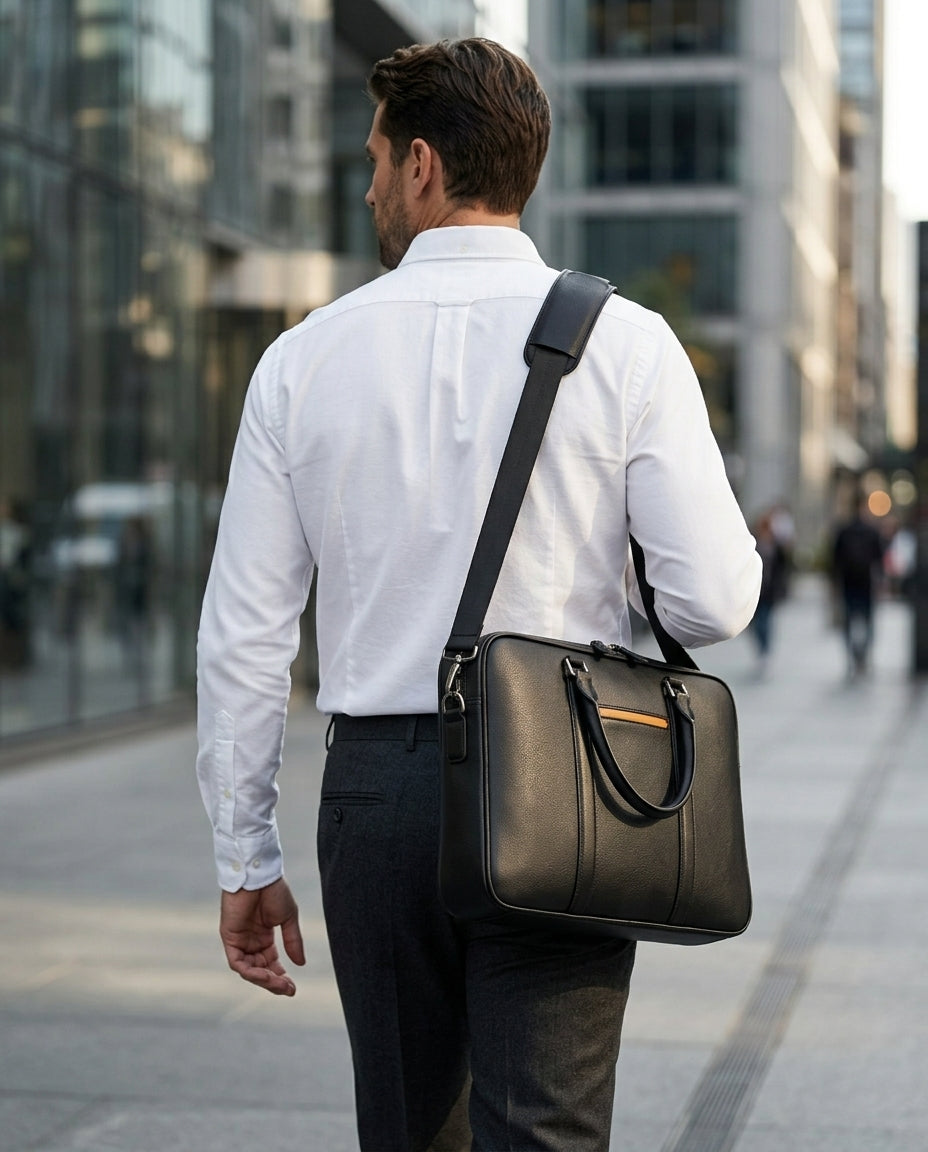 Læder laptop taske crossbody | Meridian Tote