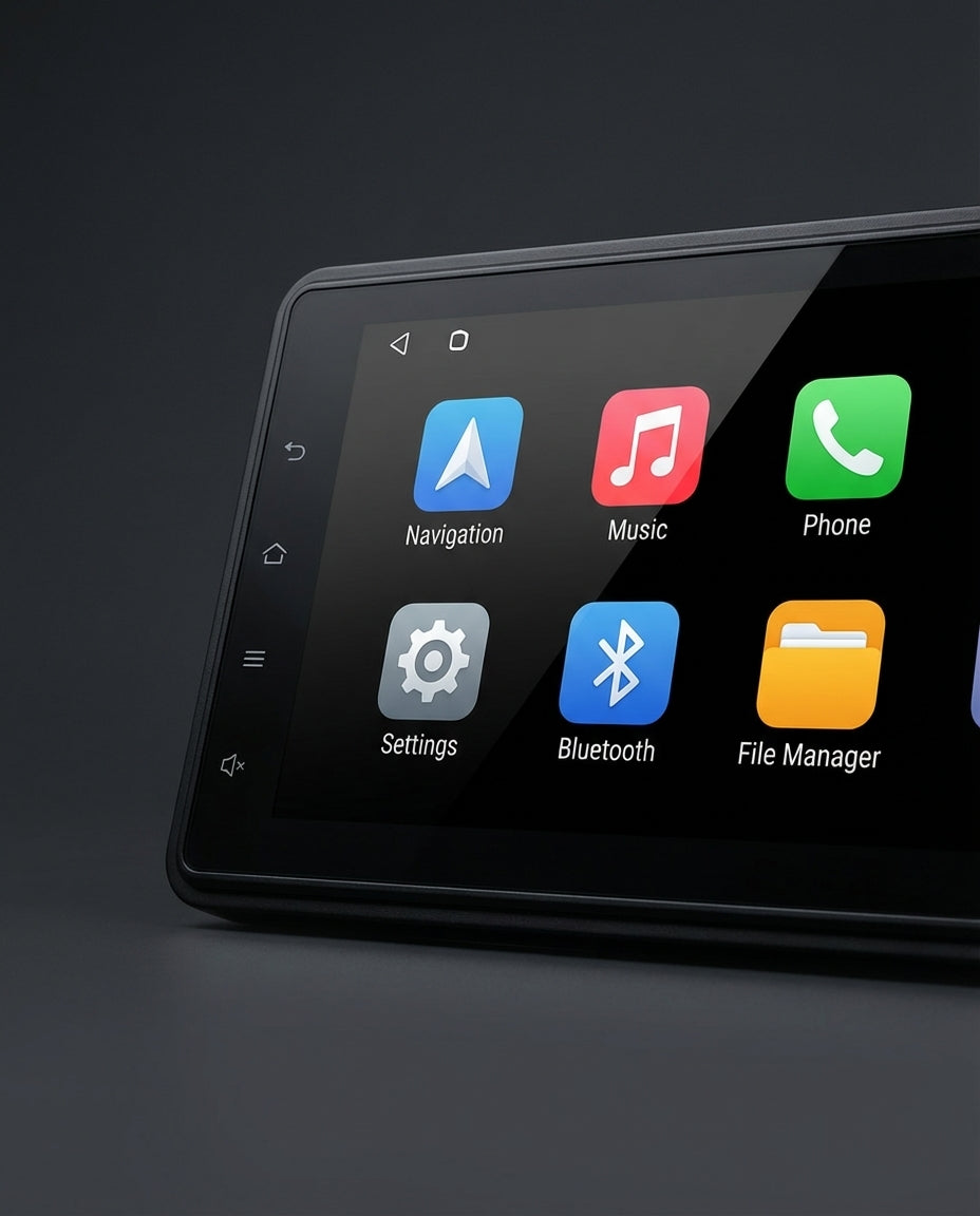Dobbelt-DIN Android-bilradio | GPS, BT & appbutik