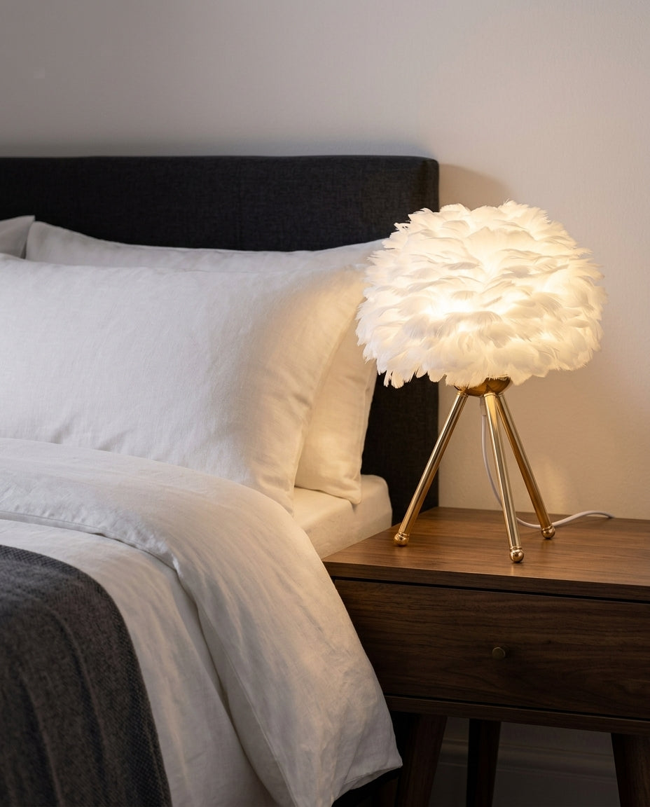 Fjerlampe | Plume – Bordlampe med Stativ