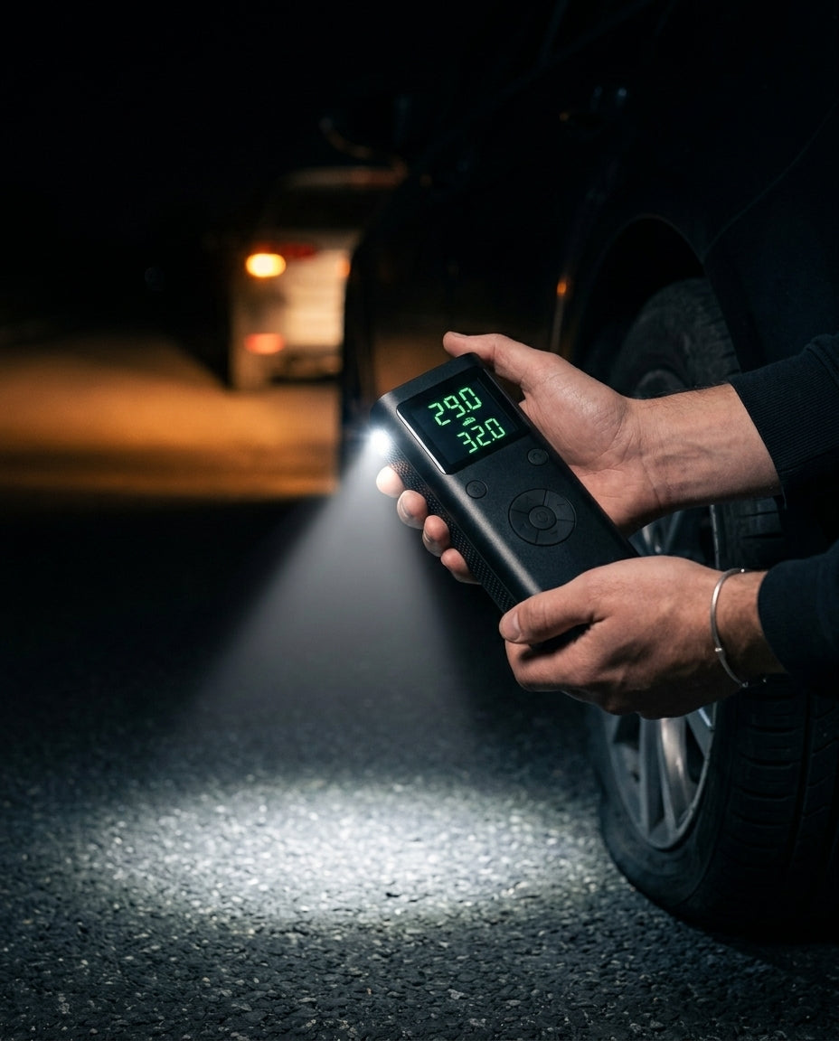 Bærbar Dækpumpe med Digitalt Display | PumpMate Go