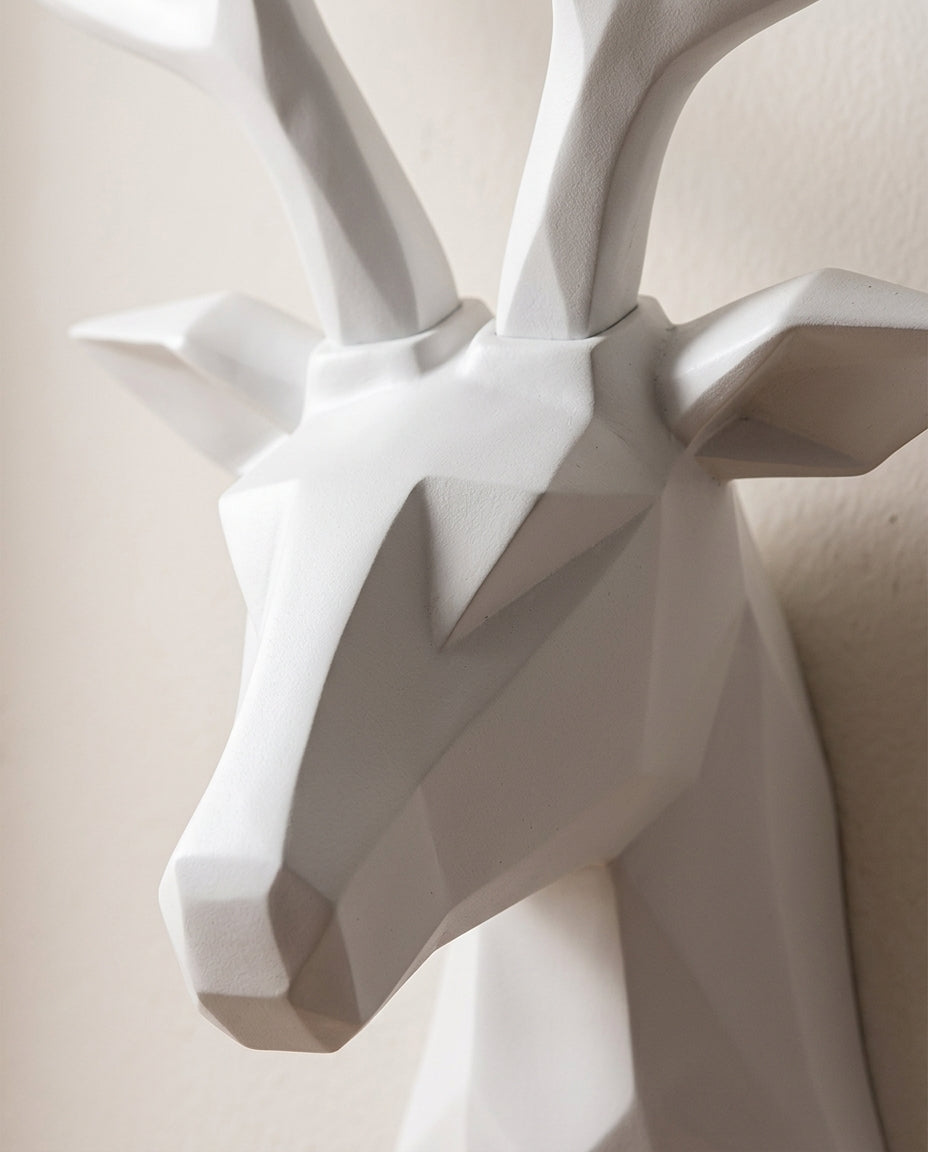 3D Geometrisk Hjortehoved Vægdekoration | Markant Vægkunst