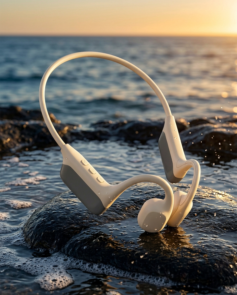 Vandtætte svømmehovedtelefoner | 32GB MP3 Bluetooth IPX8