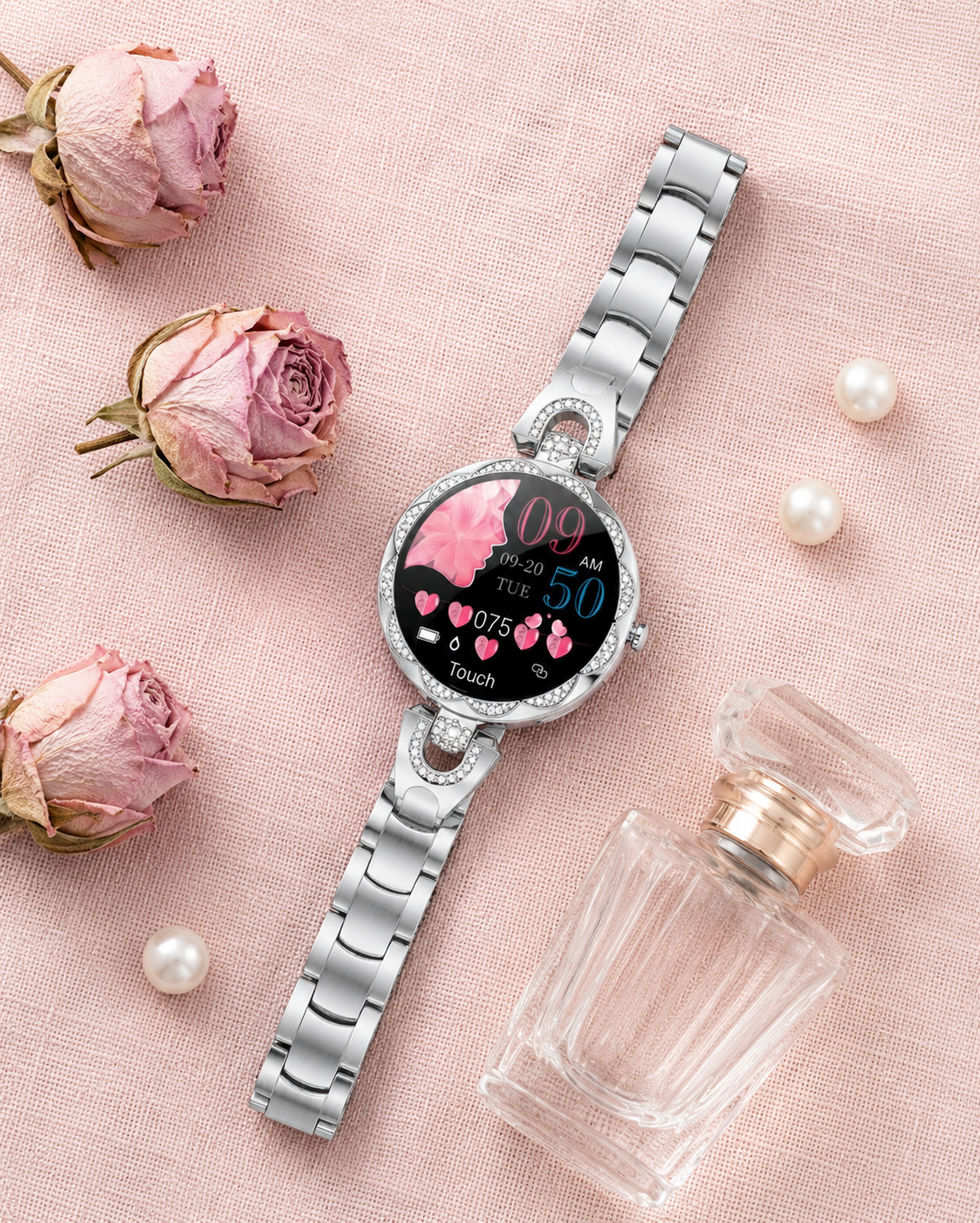 Dame Fitness-Smartwatch | Vandtæt | Pulsmåler