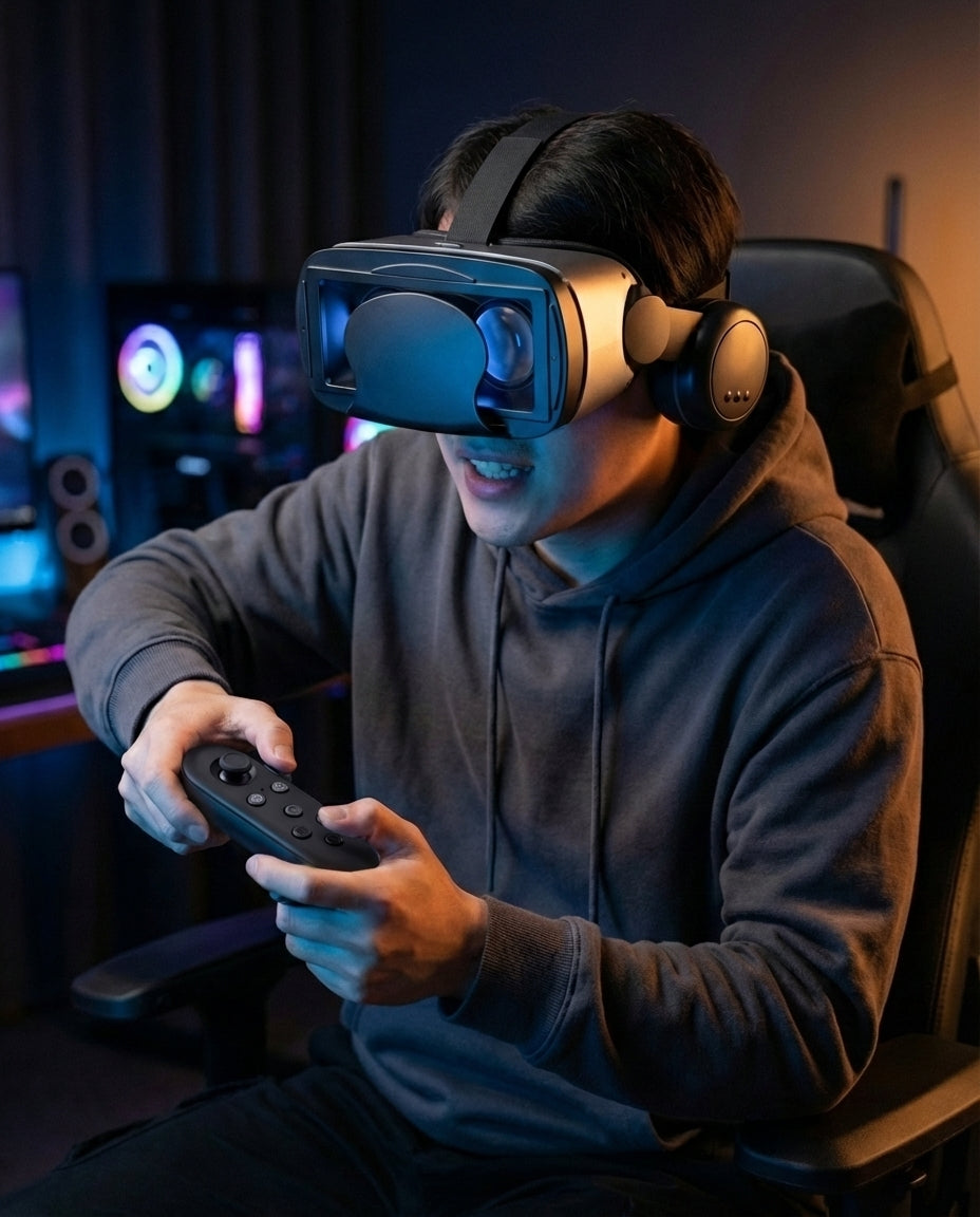 VR-headset med indbyggede høretelefoner | ImmersaView Pro