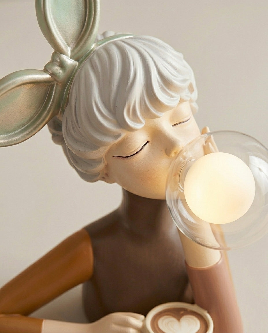 Tyggegummi-figurlampe | Skulpturel dekorativ bordlampe