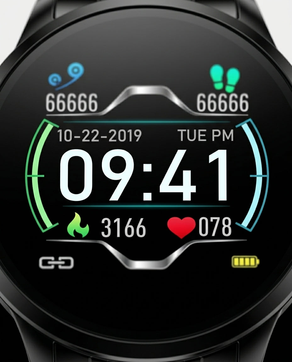 Klassisk Rund Smartwatch – Bluetooth | Apple & Android