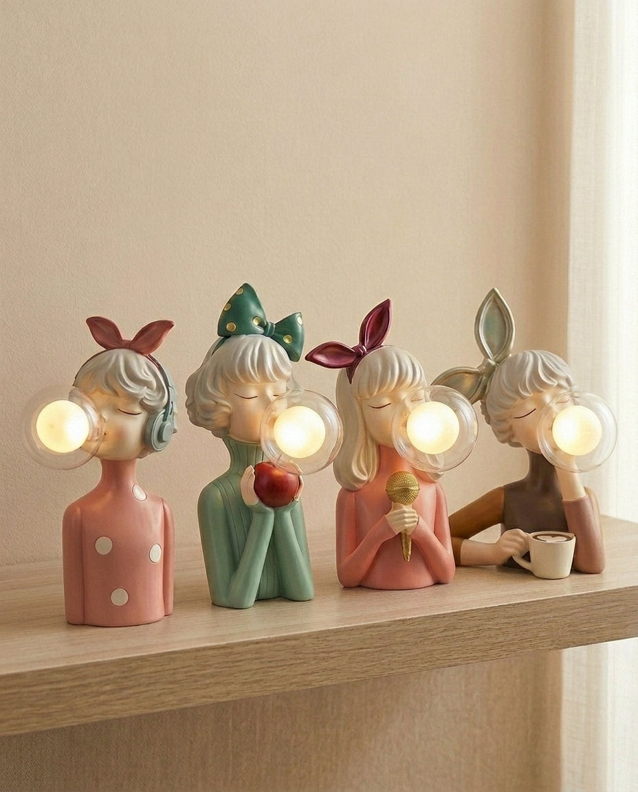 Tyggegummi-figurlampe | Skulpturel dekorativ bordlampe