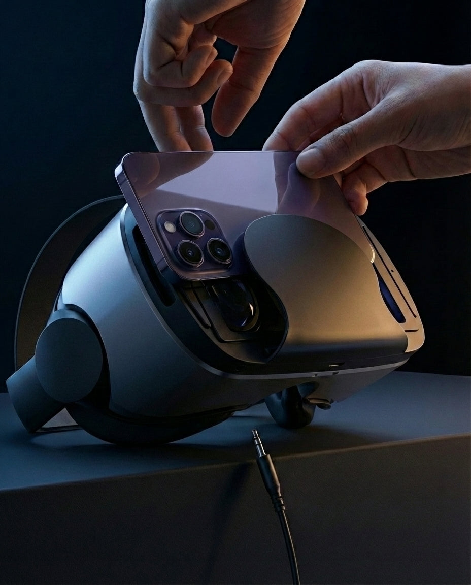 VR-headset med indbyggede høretelefoner | ImmersaView Pro
