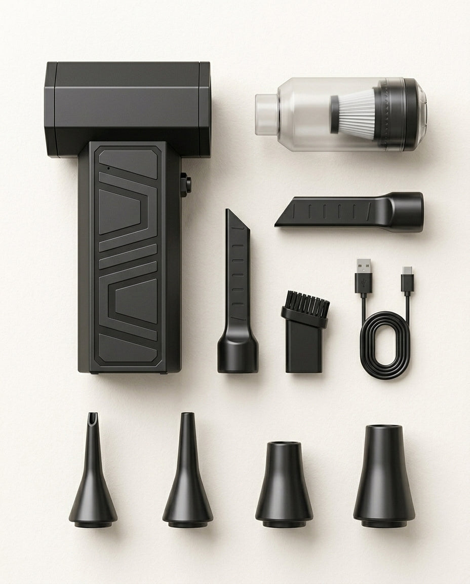 Mini luftblæser & støvsuger | 130.000 RPM trådløs jetblæser