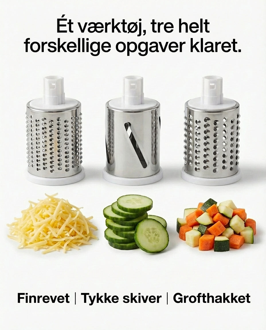 ChopMaster Pro 3-i-1 Roterende Rivejern