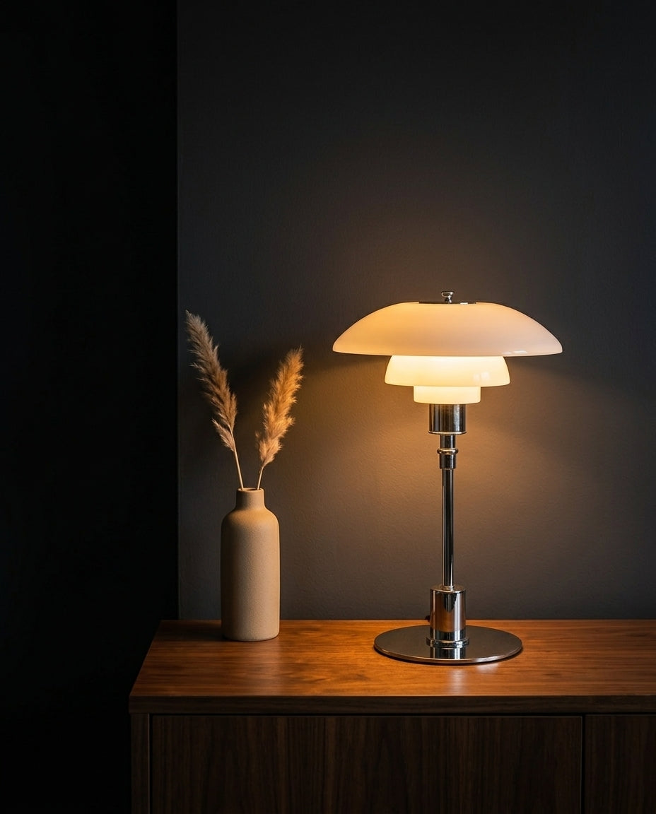 LED-bordlampe – Skandinavisk design | Jern & glas