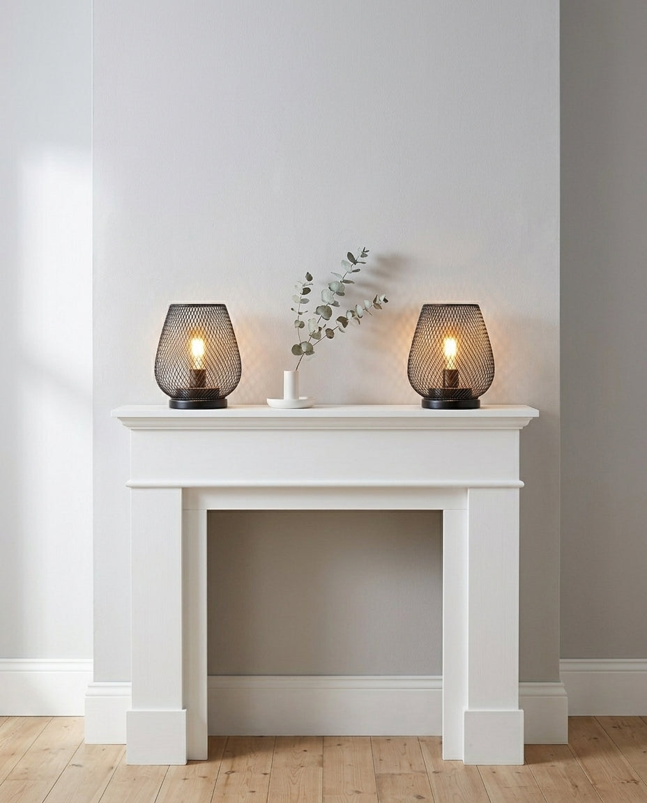 Bordlampe i netdesign 2-pak | Matsort Vintagelys
