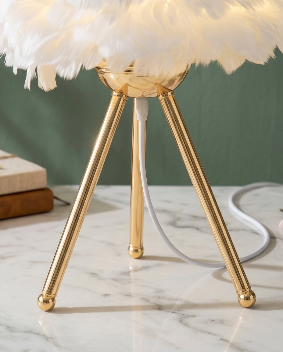 Fjerlampe | Plume – Bordlampe med Stativ