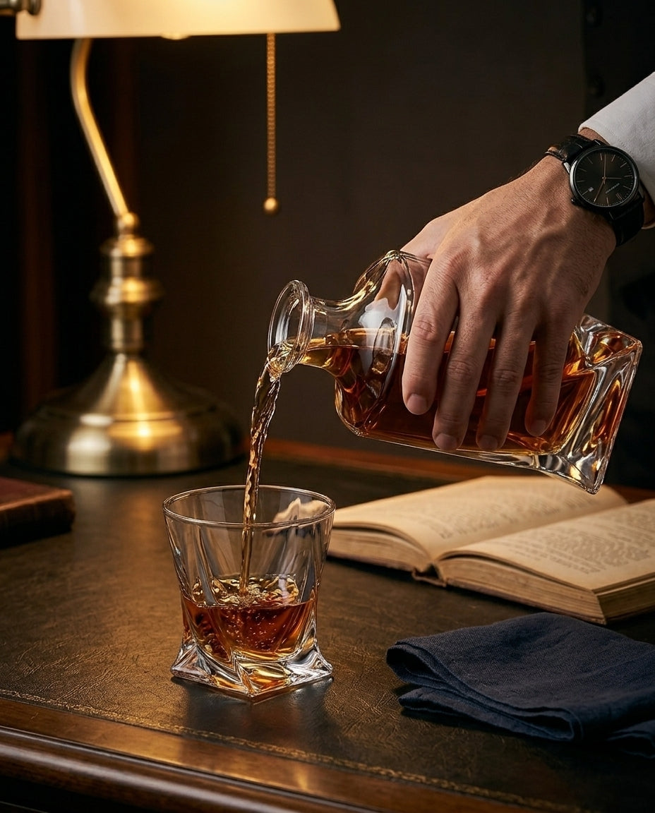 Krystalwhisky-Set | Karaffel og Glas – Gaveæske