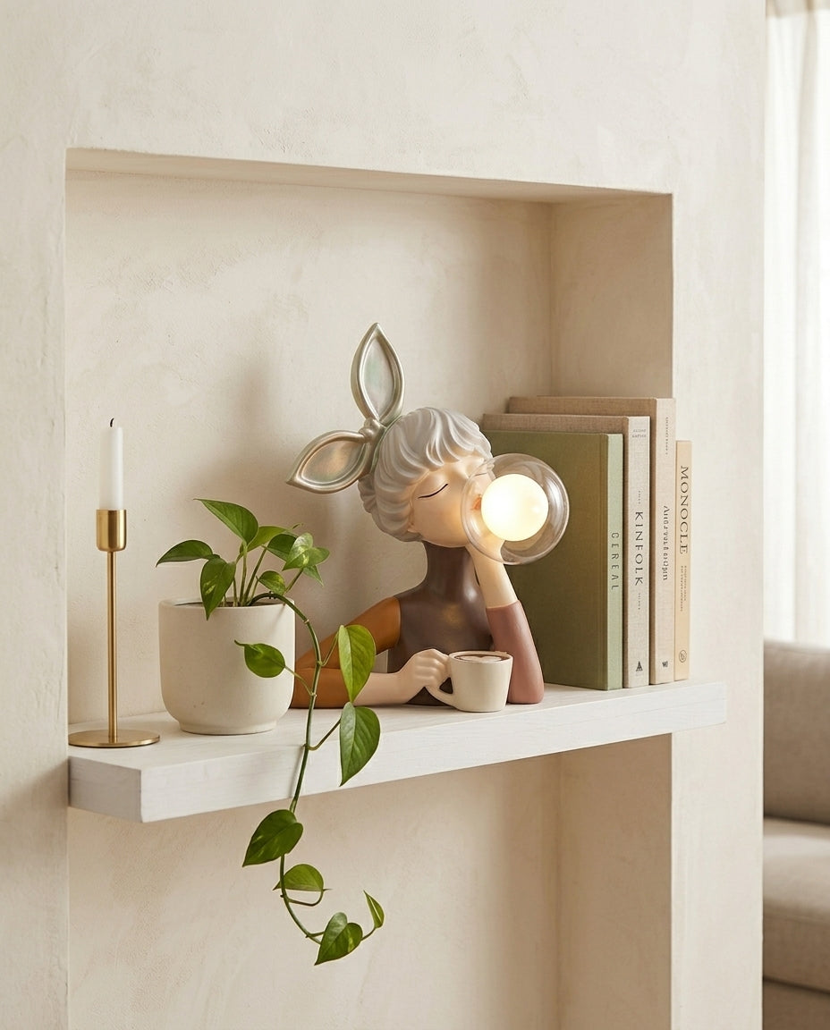 Tyggegummi-figurlampe | Skulpturel dekorativ bordlampe