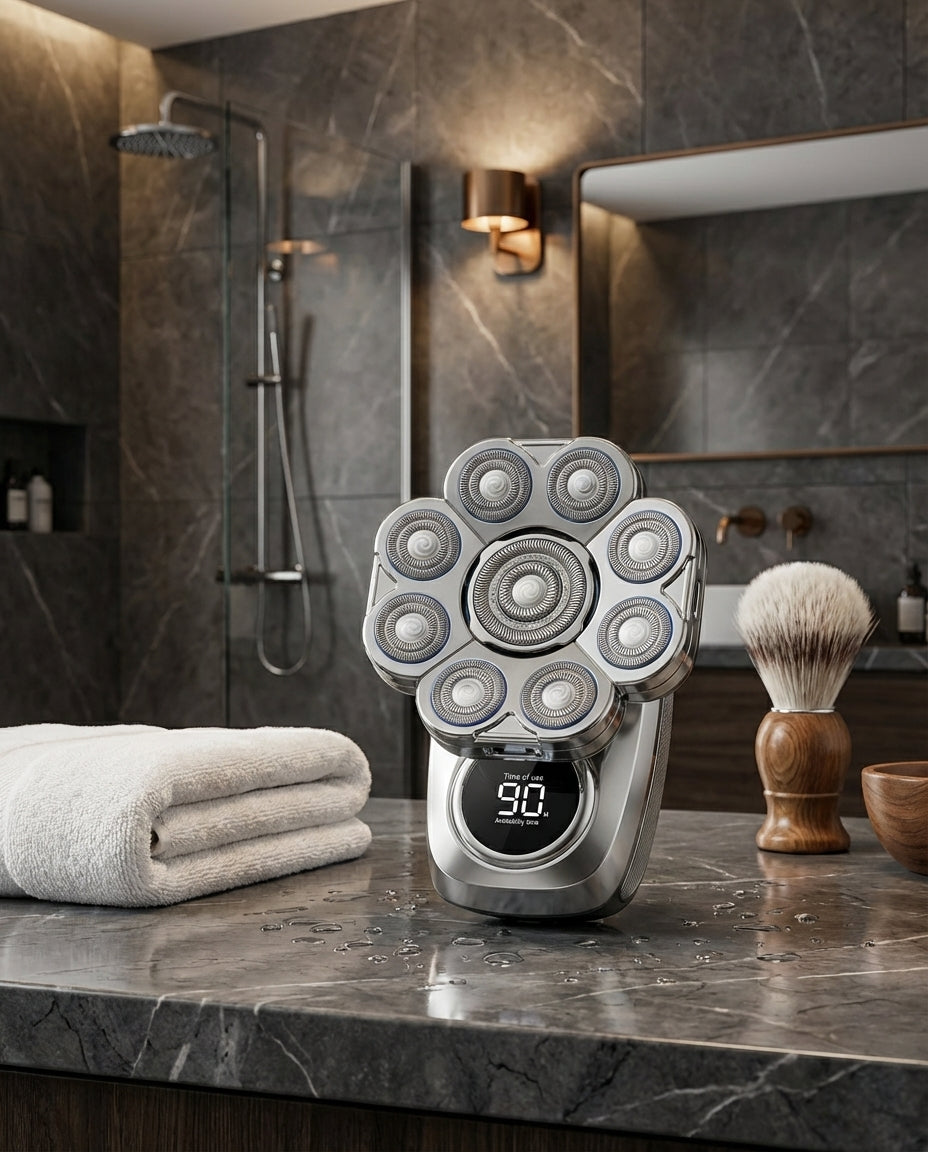 7-Hoved Elektrisk Barbermaskine | 6-i-1 Grooming Kit Hoved & Ansigt
