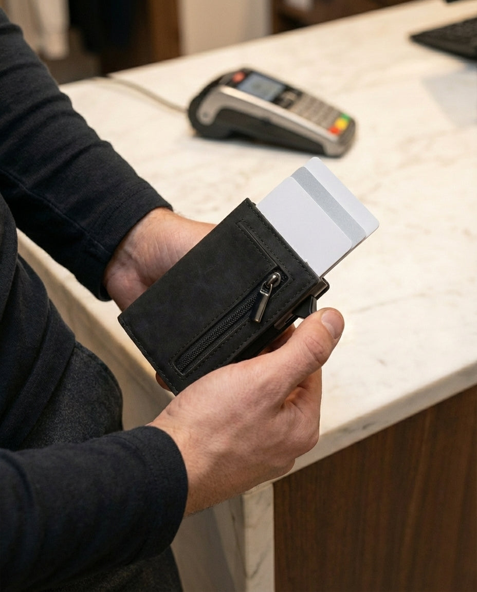RFID-beskyttet slank pung – SlimVault kortpung