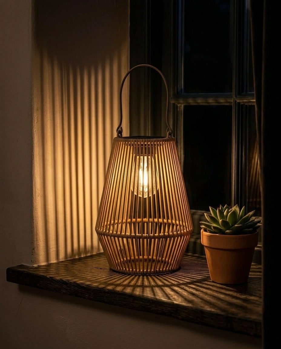 Solcelle Rottinglygte | Håndlavet Udendørslampe