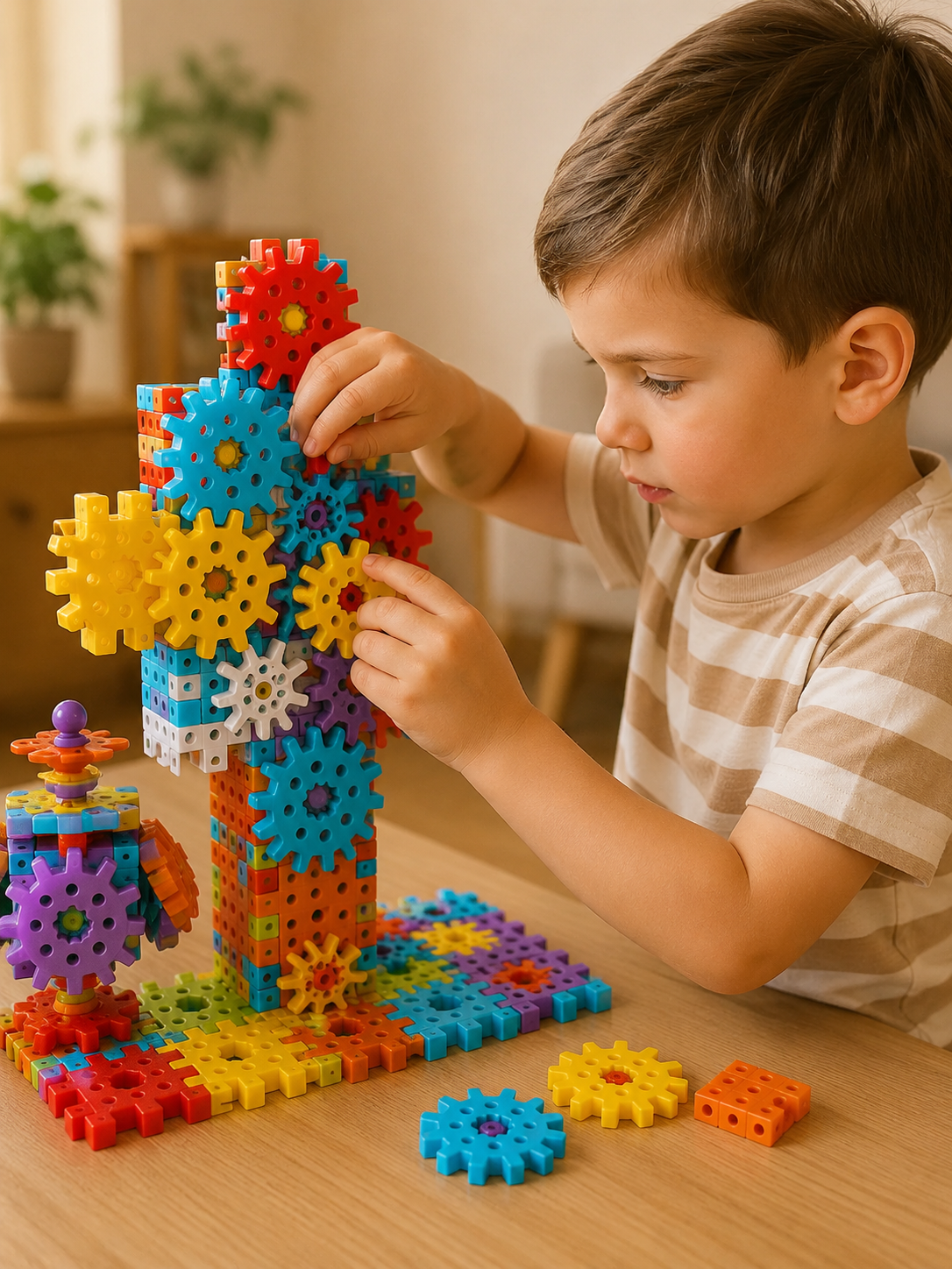 Gearo | Montessori 3D-tandhjul og puslespilsbyggesæt