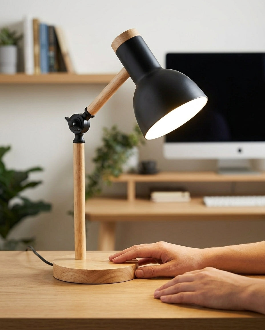 Nordisk LED-skrivebordslampe – Justerbar arm & berøringsdæmper