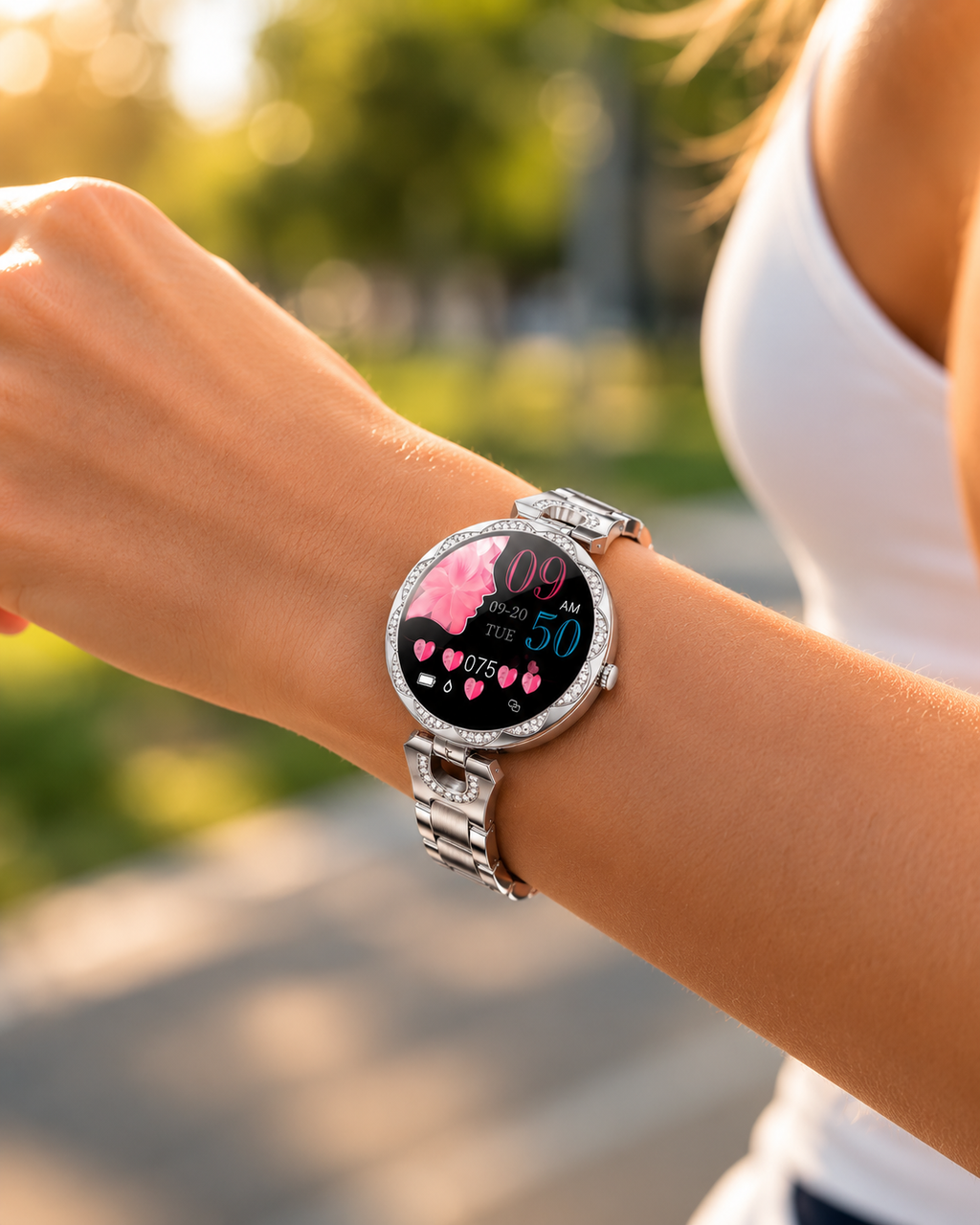 Dame Fitness-Smartwatch | Vandtæt | Pulsmåler
