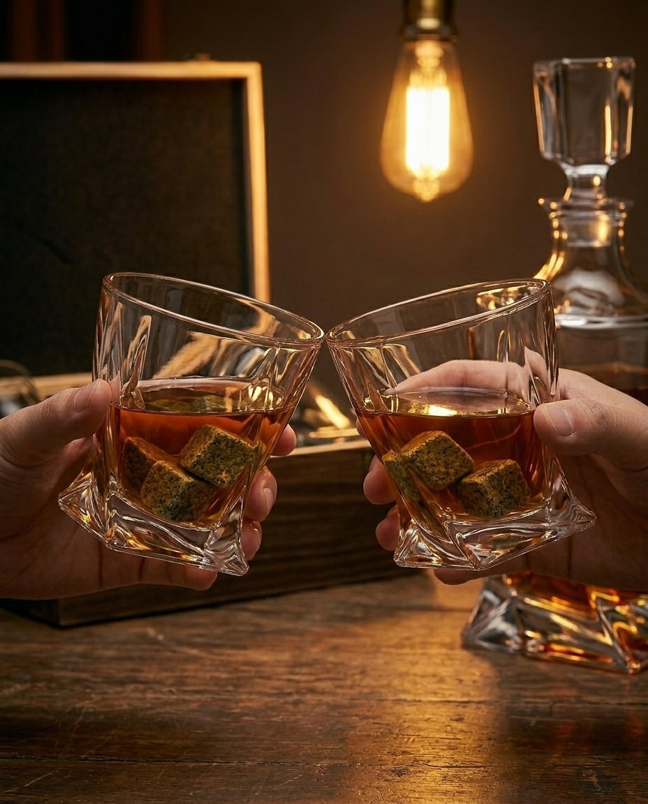 Krystalwhisky-Set | Karaffel og Glas – Gaveæske