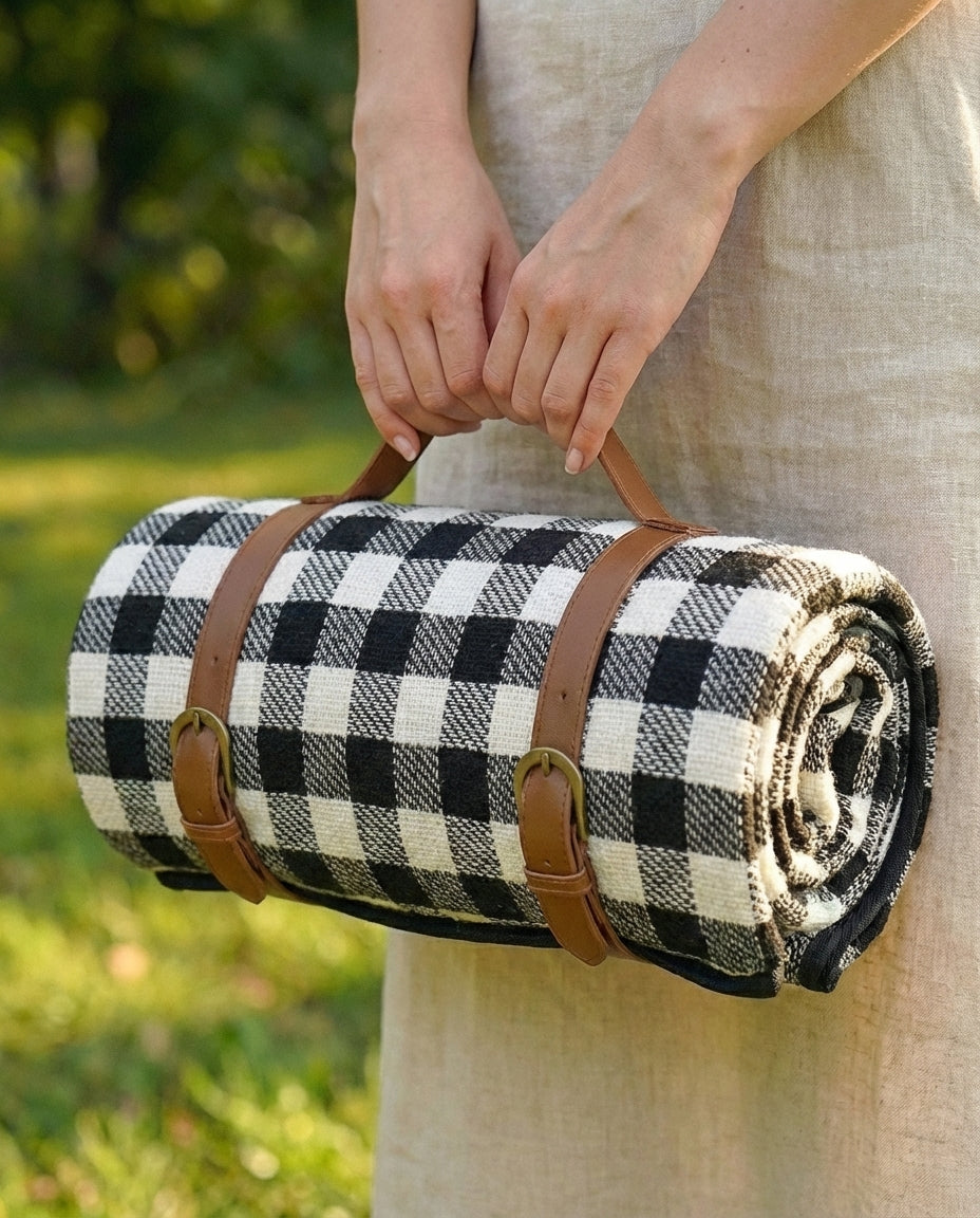 Vandtæt picnictæppe – foldbart sandfrit udendørstæppe