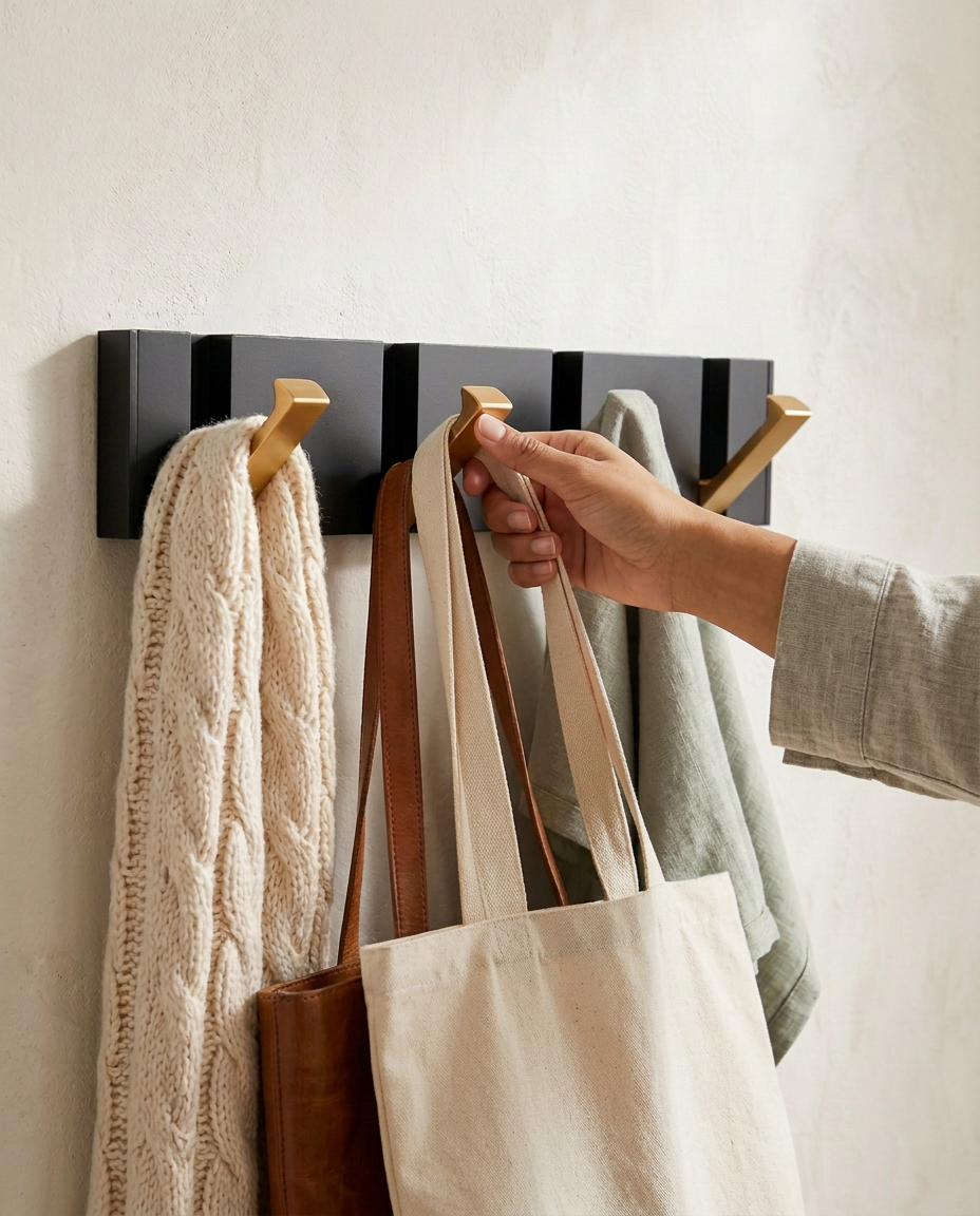 Foldbar Vægkrog | Minimalistisk Rustfri Stål Knagerække