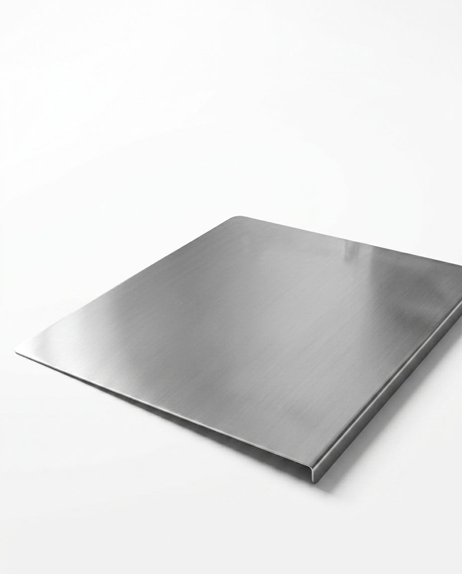 Skærebræt i rustfrit stål med spildvagt – SteelSlice