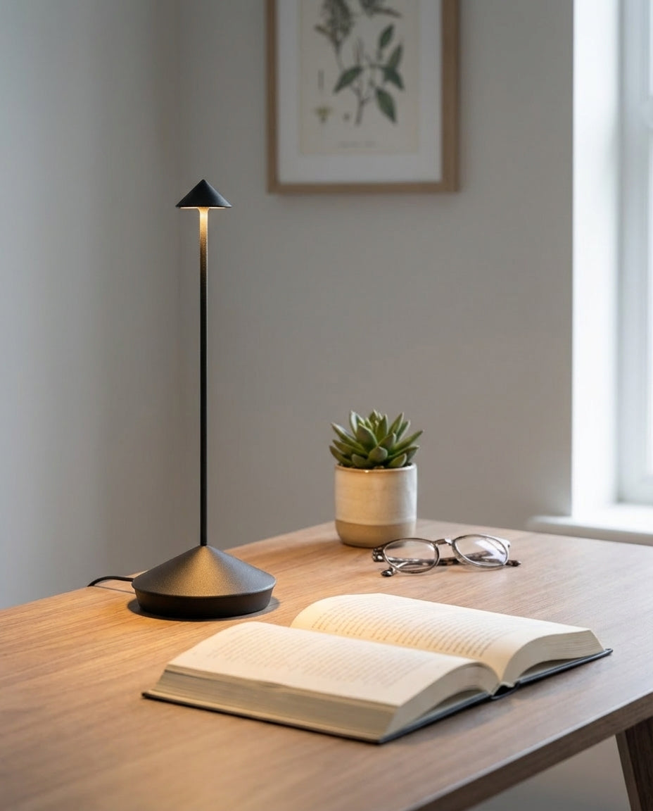 Trådløs LED-bordlampe | Dæmpbar, vandtæt og genopladelig