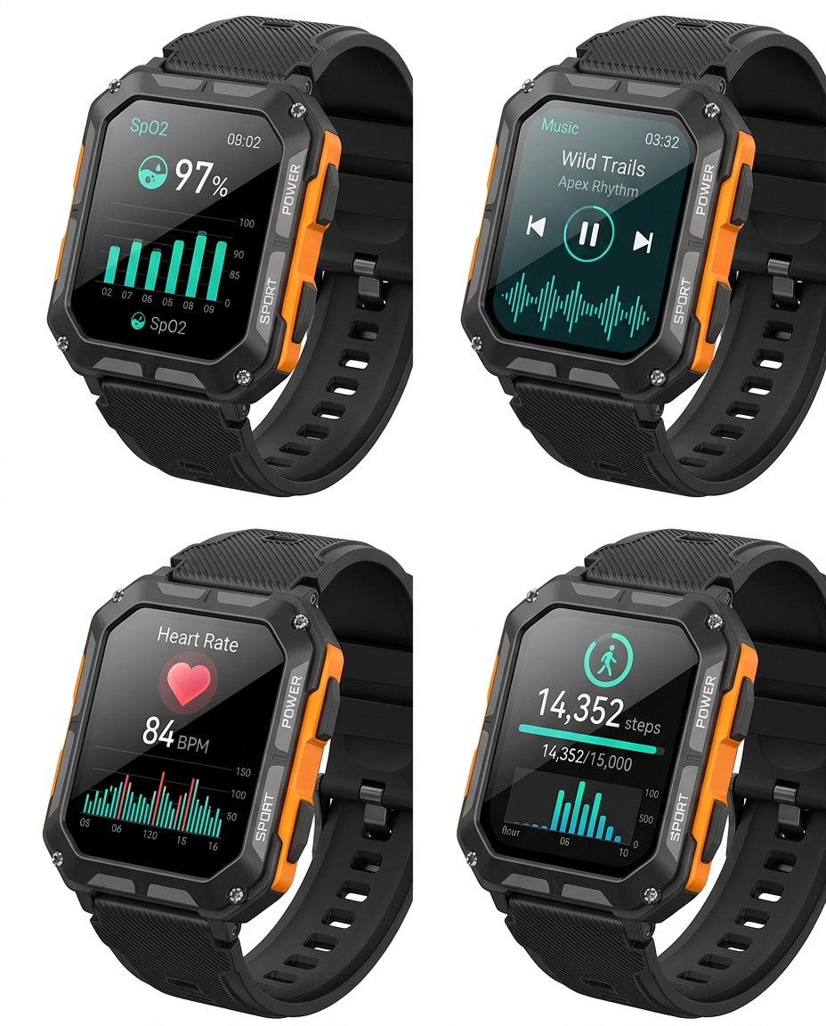 Robust smartwatch | Taktisk udendørs sportsur