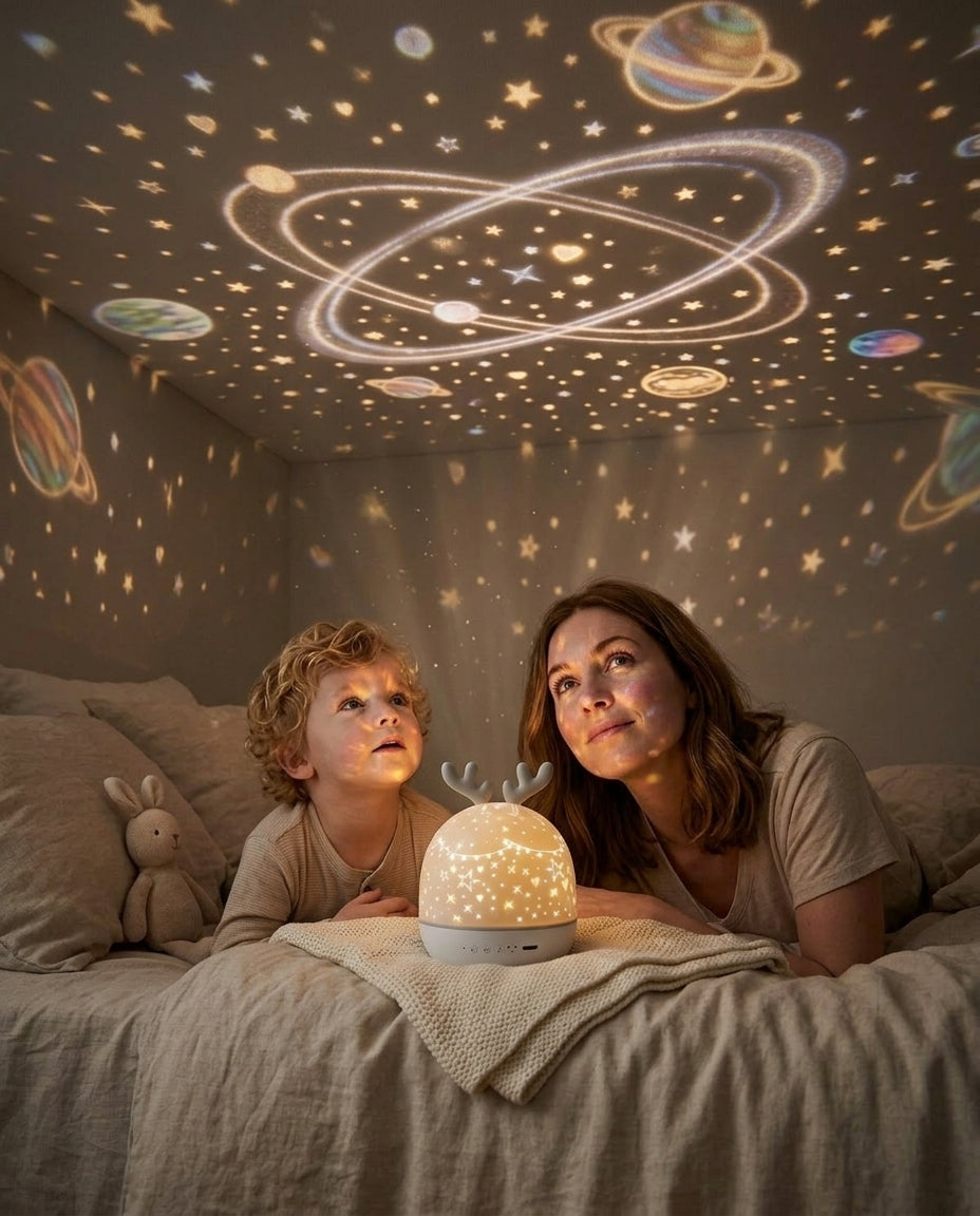 Stjerneprojektør Natlampe | Roterende Galaxelampe til Børn