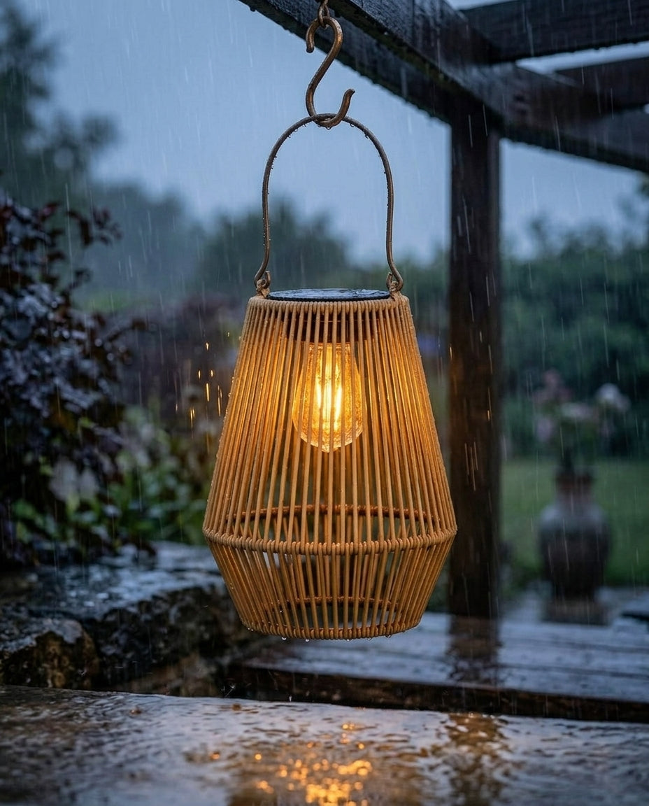 Solcelle Rottinglygte | Håndlavet Udendørslampe