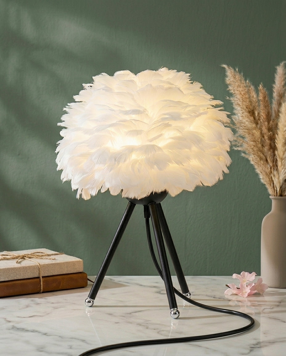 Fjerlampe | Plume – Bordlampe med Stativ