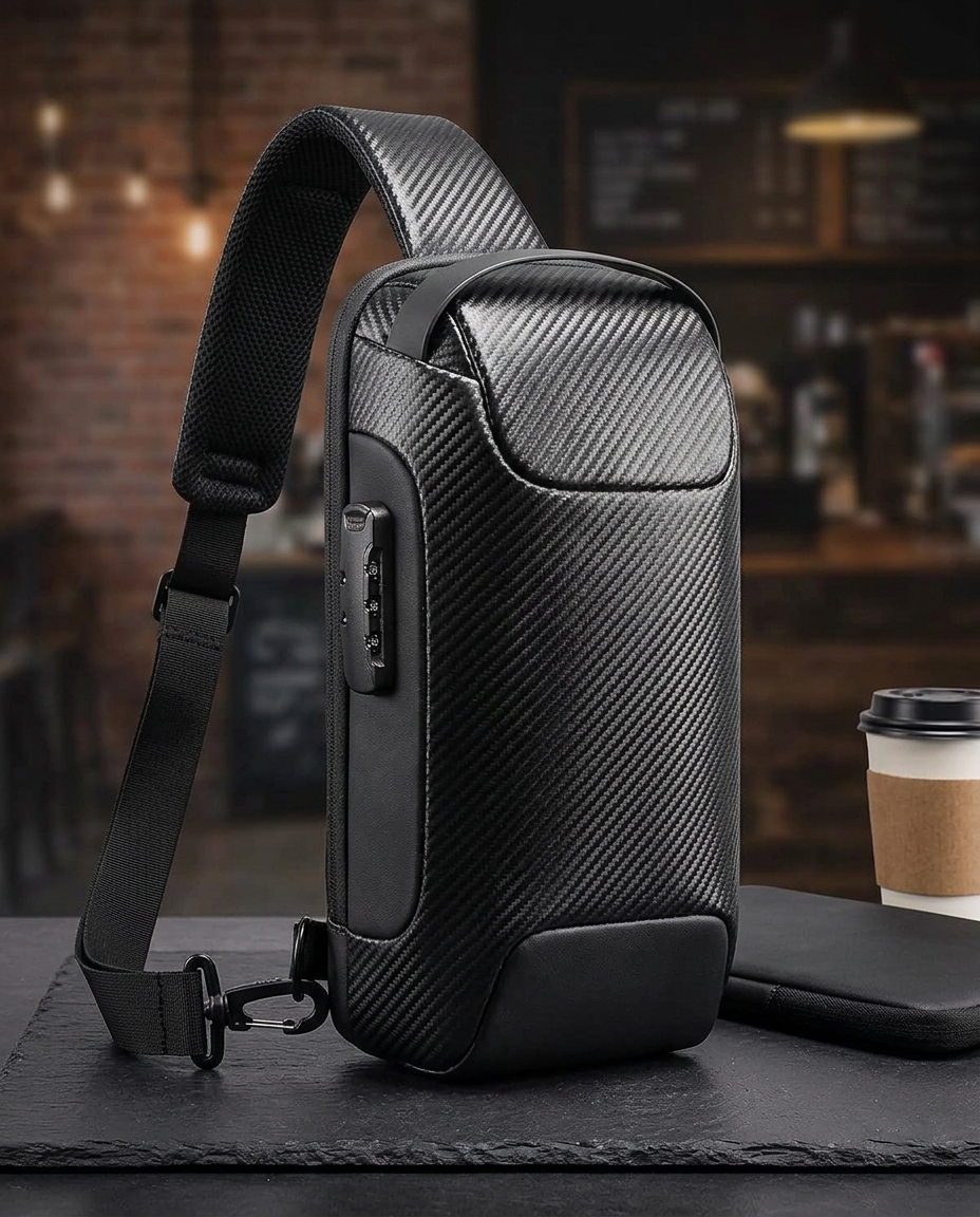 Tyverisikker crossbodytaske med USB-opladning