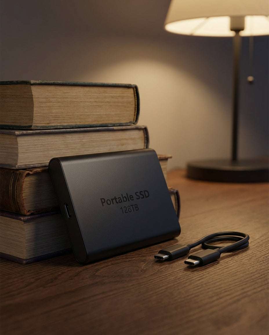 Bærbar SSD 128TB | Ultrahurtig USB-C ekstern drev