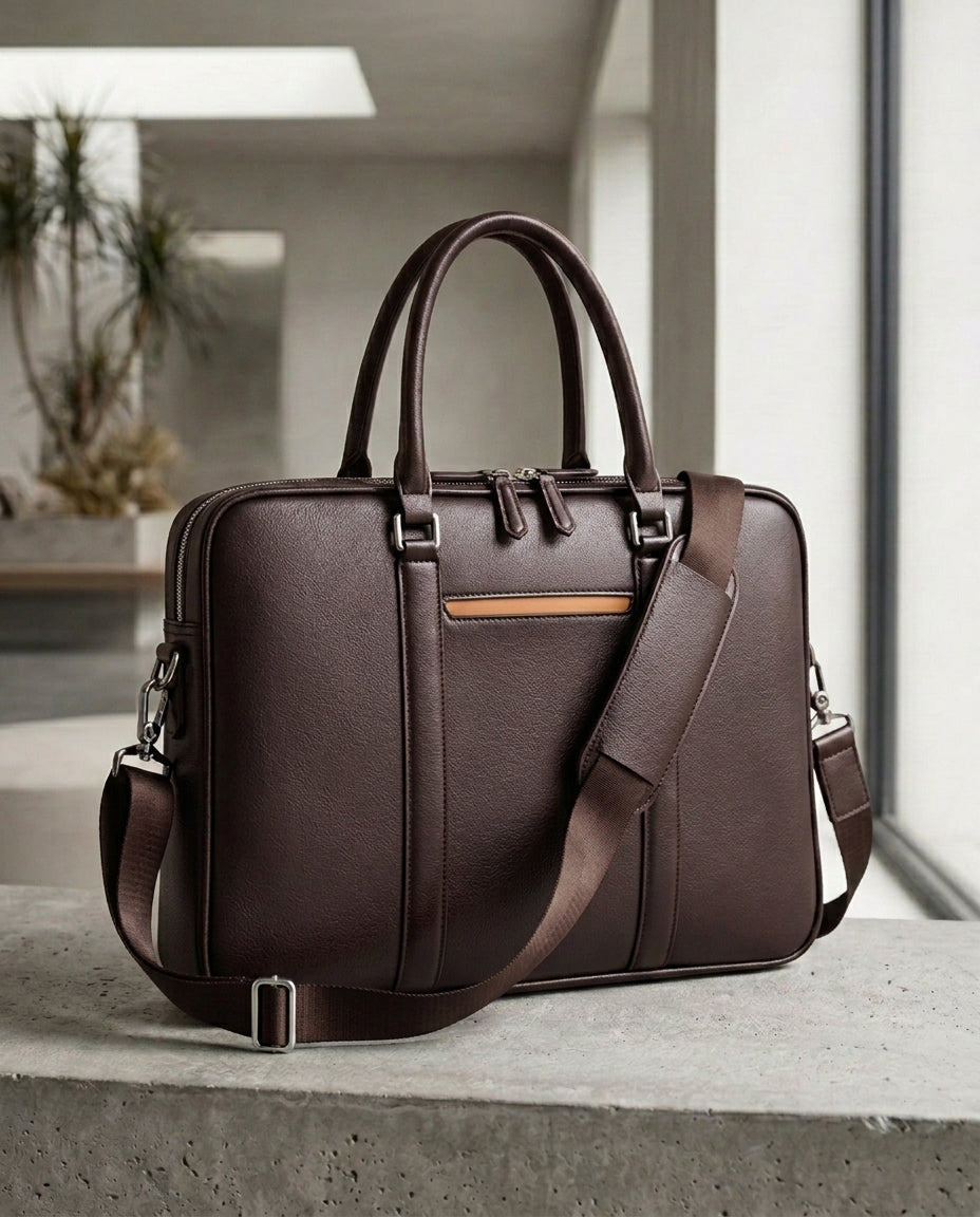 Læder laptop taske crossbody | Meridian Tote