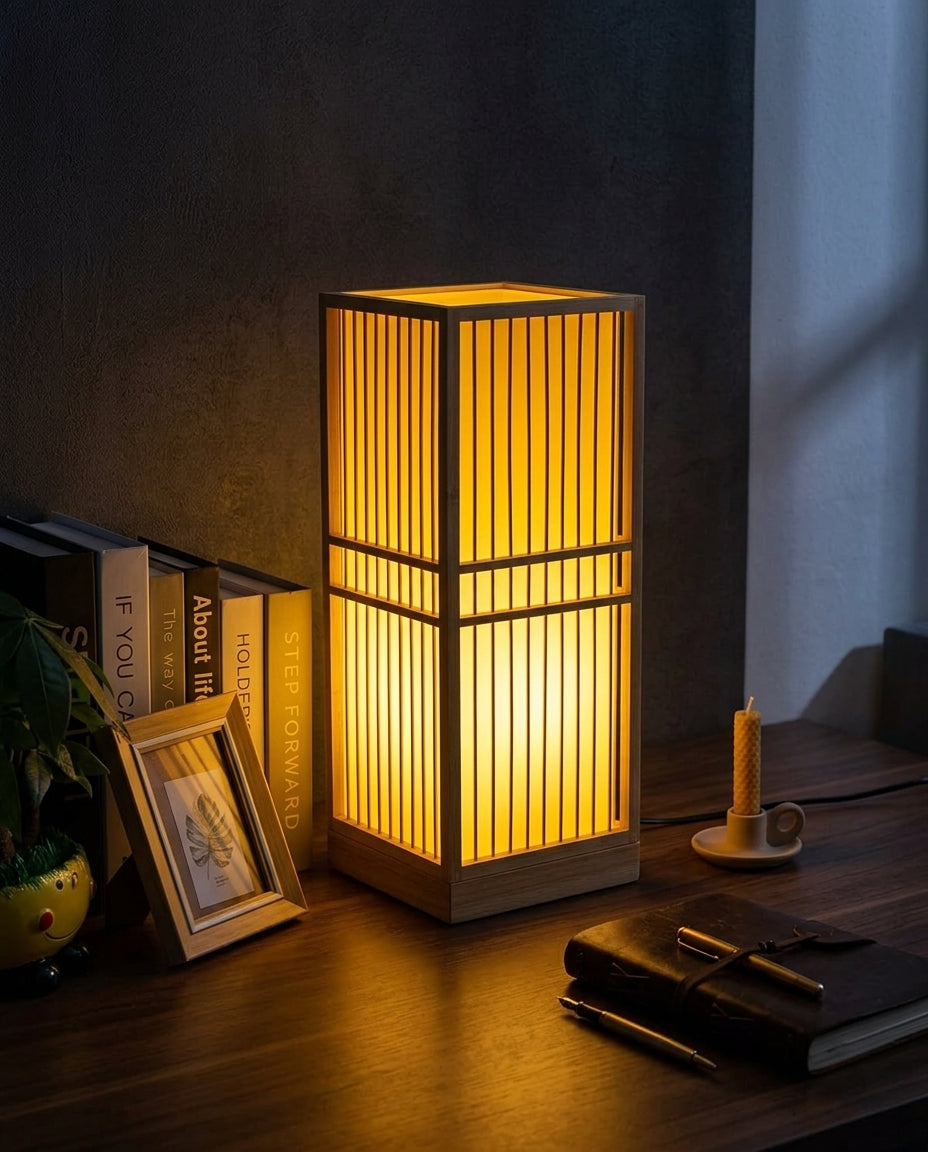 Japansk bordlampe – Bambus Zen-lampe | 4 størrelser