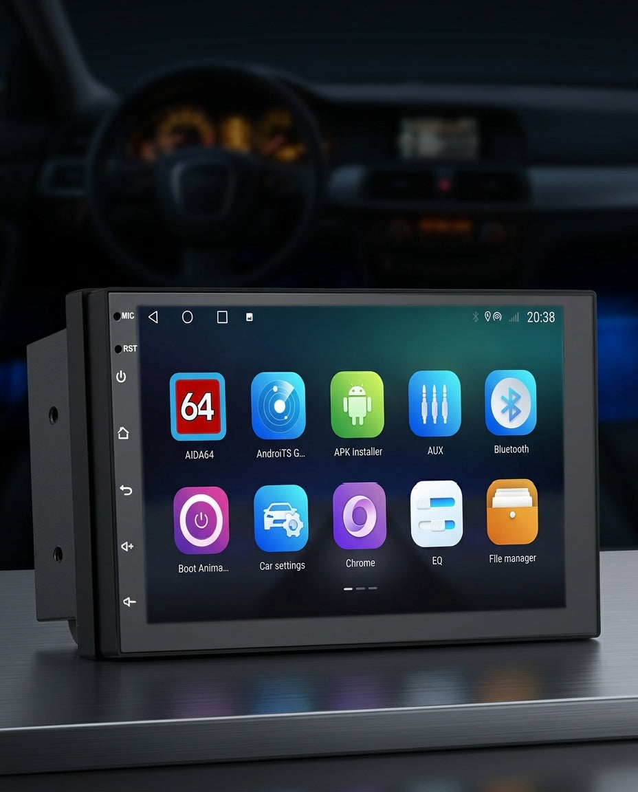 Android Dobbelt-DIN Bilstereo | 10" Touchskærm & GPS