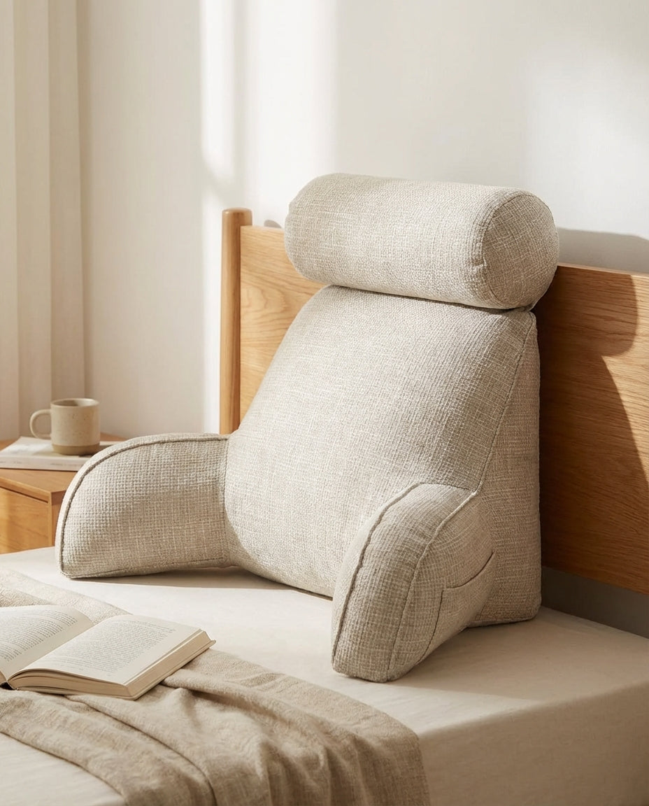 Ryglænspude med armlæn og nakkestøtte | Ergonomisk støttepude